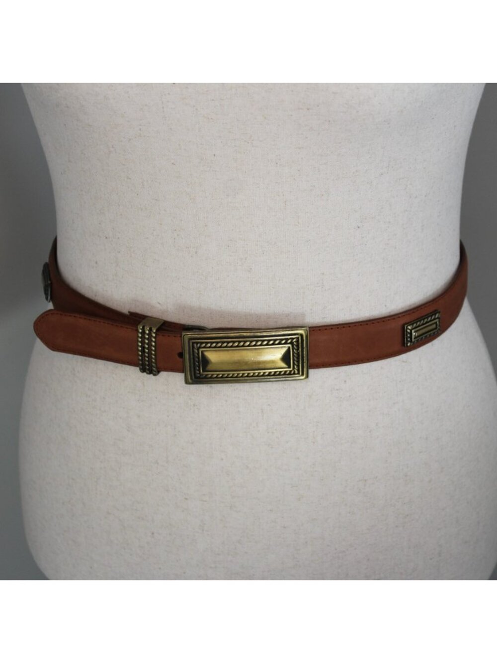 Montana Silversmiths Reflexions Western Belt L Brown Leather Brass Buckle
